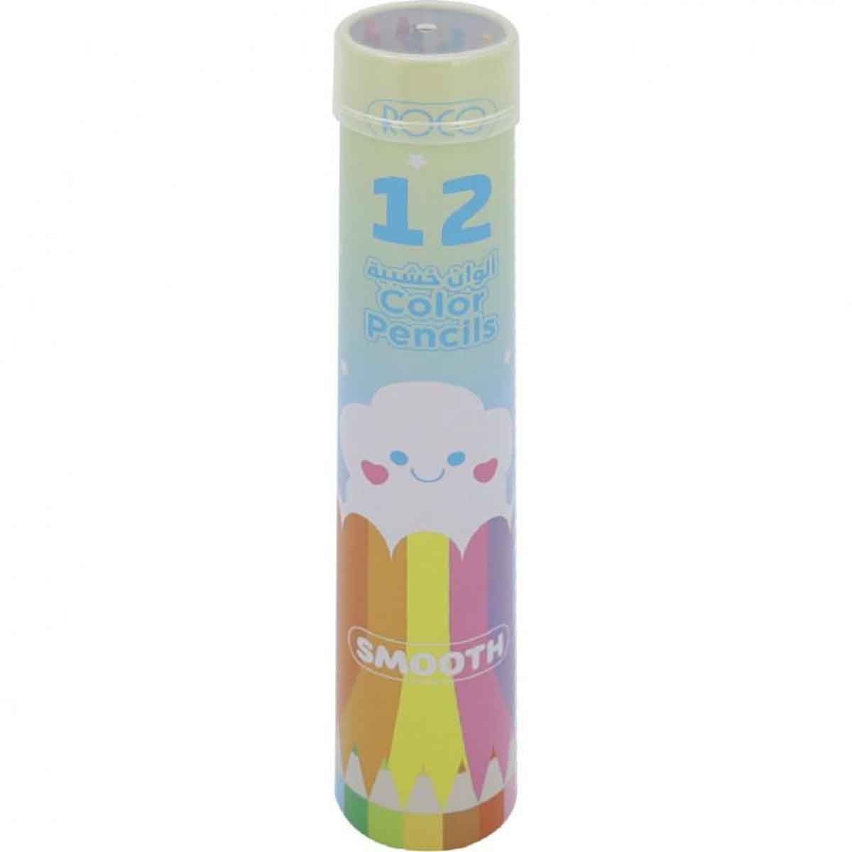 روكو أقلام تلوين خشبية باستيل ألوان متعددة 12 قطعة