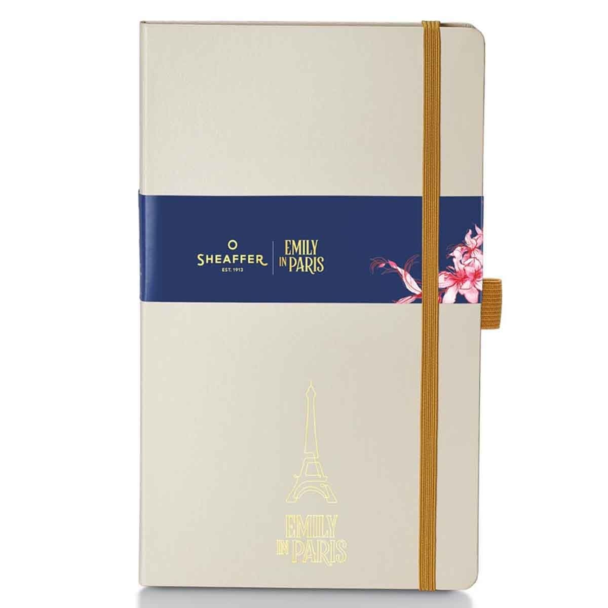 شيفر إي آي بي دفتر متوسط 90 جم مناسب للحبر بلون البيج بنقش برج إيفل البارز