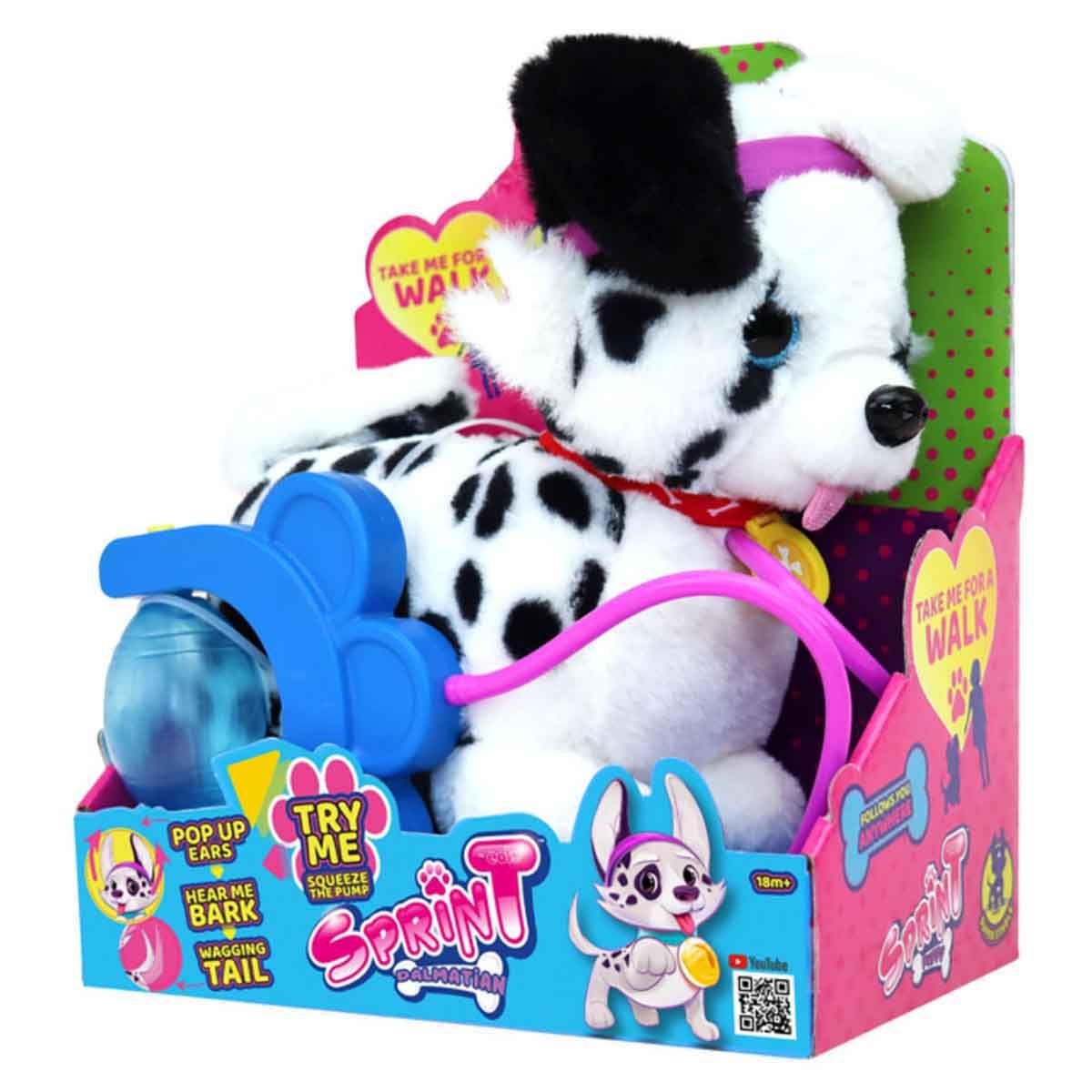 Sprint Pull-Along Dalmatian Puppy Plush Toddler, 0-2 Years