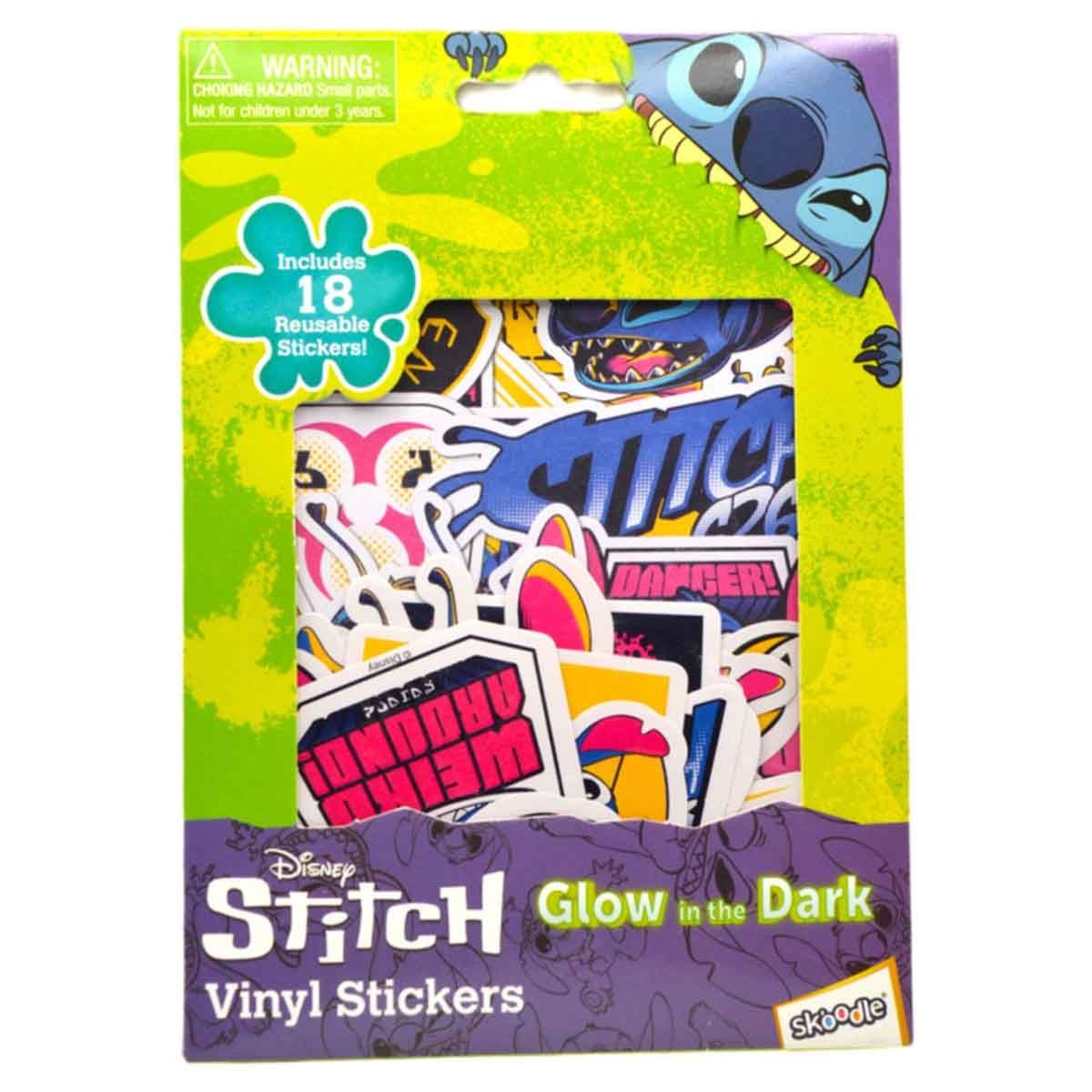 Disney Stitch Glow in the Dark Stickers Unisex, 3-4 Years