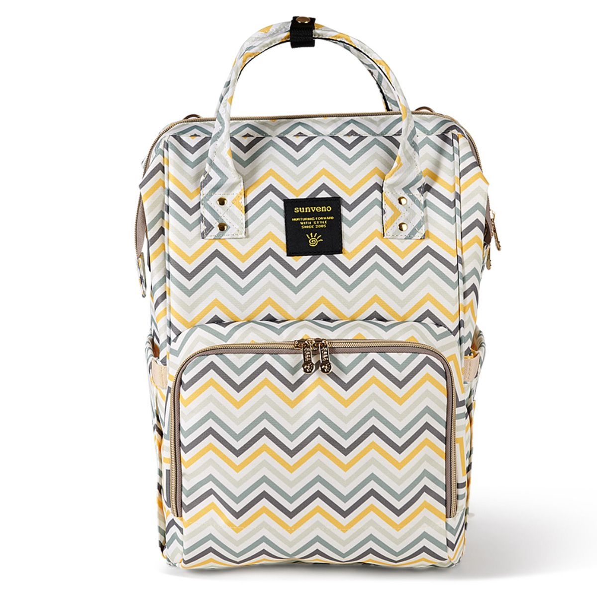 Sunveno Yellow Wave Diaper Bag Toddler