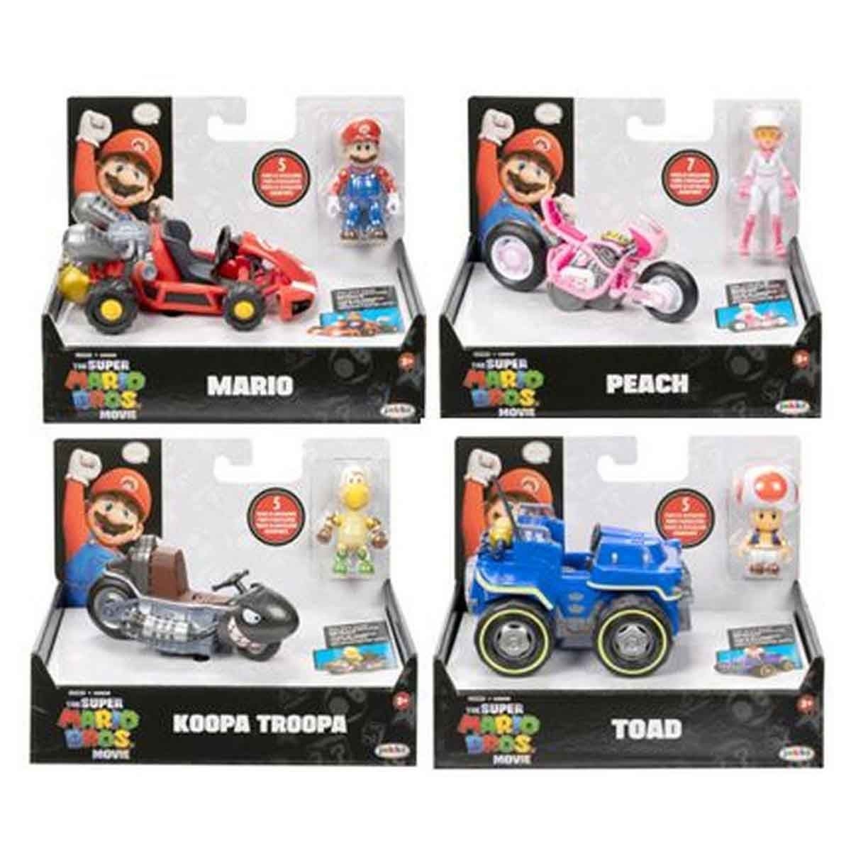 ذا سوبر ماريو بروس فيلم شخصية أكشن متنوعة مع عربة 2.5 انش للجنسين عمر 5-7 سنوات